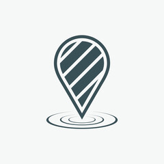 Map pin pointer Route Gps location icon Vector illustration cut