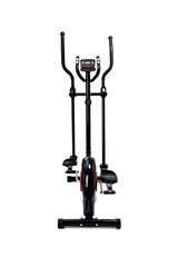 Elliptical trainer isolated on white background, behind view. Sports equipment for training at the gym or home. Themes of sports lifestyle and body care