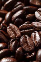 Deep roasted whole coffee beans 