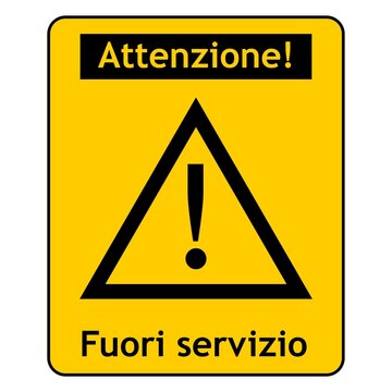 Out of service sign in Italian