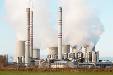 Fototapeta na wymiar coal fired power station , Pocerady, Czech republic