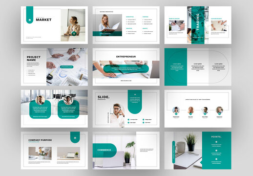 Teal Presentation Layouts for Corporate Purposes