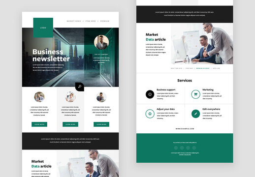 Teal Newsletter Layout for Business