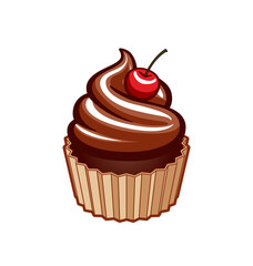 classic cartoon cupcake chocolate brown