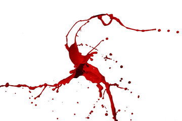 Red paint splash isolated on a white background.