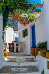 traditional greek streets. Cyclades Islands. Greece. 