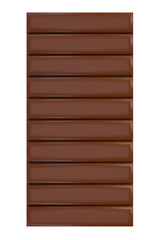 Close view of chocolate bar isolated on white background top view high quality details