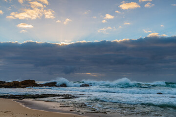 Rocks and waves - sunrise seascape at Bermagui