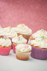 Pink pastel cupcakes sprinkles