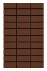 Close view of chocolate bar isolated on white background top view high quality details