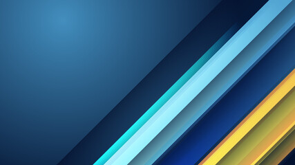 Modern blue and orange yellow abstract 3d presentation background