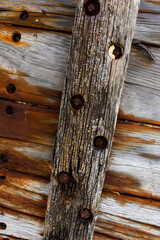 Obraz premium Detail of shipwreck in Squirrel Cove, Cortes Island, British Columbia, Canada
