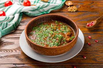chashushuli georgian kitchen on wooden table