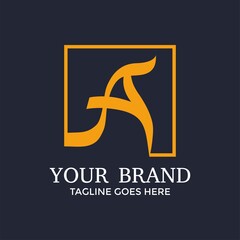 Simple Elegant Initial Letter Type A Logo Design. Vector illustration