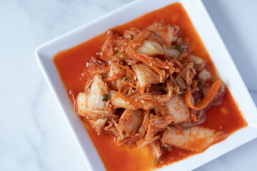 Spicy lettuce kimchi, Korean food, Vegetarian food good for health