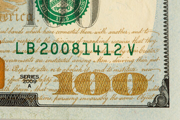 Macro 100 dollar banknotes. - 478627706