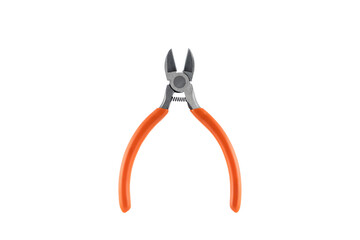 Nipper with orange handles isolated on a white background.