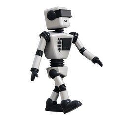 White android robot Isolated on white background. 3D rendering.