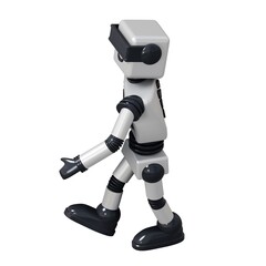 White android robot Isolated on white background. 3D rendering.