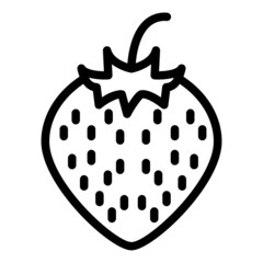 strawberry icon logo line style vector