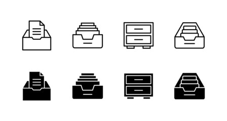 Archive folders icon set. Document vector icon. Archive storage icon.