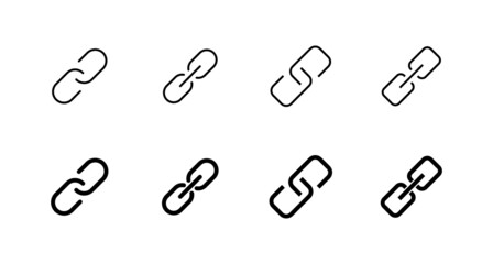 Link icons set. Hyperlink chain sign and symbol