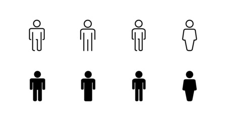 Man icons set. male sign and symbol. human symbol