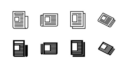 Newspaper icons set. news paper sign and symbolign