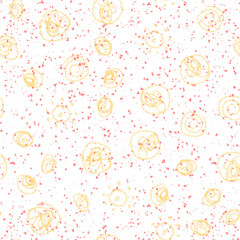 Hand Drawn Snowflakes Christmas Seamless Pattern. Subtle Flying Snow Flakes on chalk snowflakes Background. Artistic chalk handdrawn snow overlay. Shapely holiday season decoration.