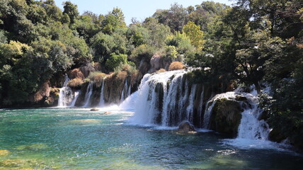 Krka National Park with beautiful waterfalls, Dalmatia, Croatia