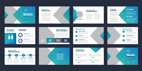 Business Presentation Brochure Guide Design or Pitch Deck Slide Template or Sales Guide Slider