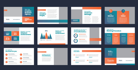 Business Presentation Brochure Guide Design or Pitch Deck Slide Template or Sales Guide Slider