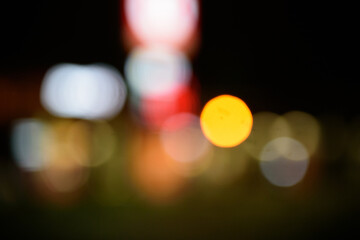 various rings of light on the night streets