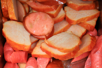 Cooked meat slices, a traditional Chinese food ingredient