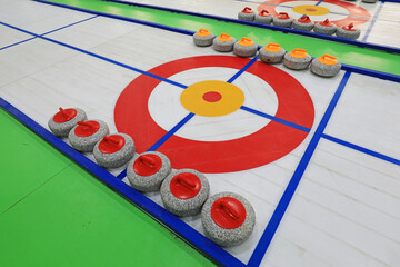 Land curling competition equipment on the playground, North China
