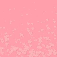 Pink heart love confettis. Valentine's day gradien
