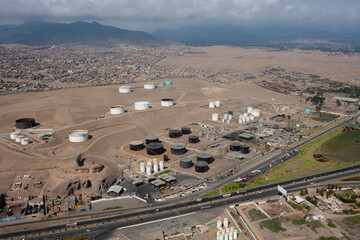 Oil Fuel Industrial Zone of Capital City Lima Peru
