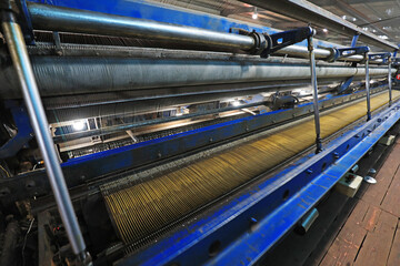 Fishing net processing machinery and equipment are in a factory in North China