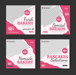 social media posts collection for bread shop