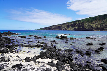 Fototapeta na wymiar The Manini Beach in the Kealakekua Bay in Big Island, Hawaii