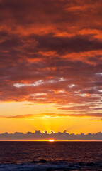 The majestic sunset at Big Island, Hawaii