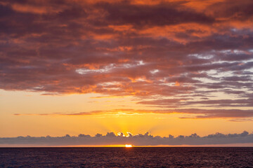 Naklejka na ściany i meble The majestic sunset at Big Island, Hawaii