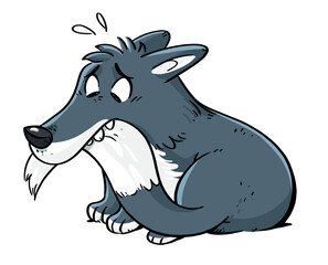 Illustration of wolf biting its tail