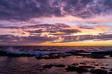 Colorful sky after the sunset in Big Island, Hawaii