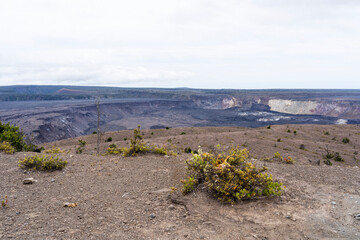 The view of Kilauea Volcano in Hawaii Volcanoes National park