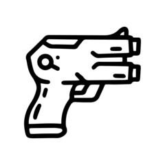 pepper gun line vector doodle simple icon