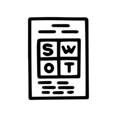 swot analysis line vector doodle simple icon