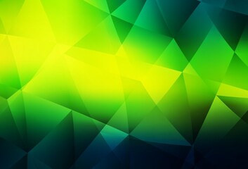 Dark Green, Yellow vector abstract polygonal pattern.