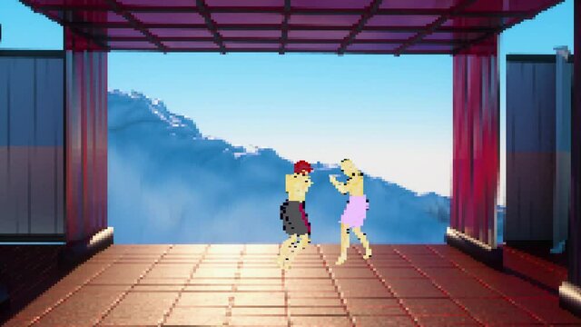 pixel art fighting arcade game background