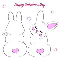 Bunnies' love. Valentine's Day Vector Card